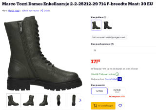 Marco Tozzi hoge enkellaarzen voor €17,95 bij Bol