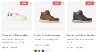50% korting op geselecteerde schoenen bij HeyDude