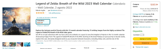 Calendario Legend of Zelda: Breath of the Wild 2023 a $264 en Amazon