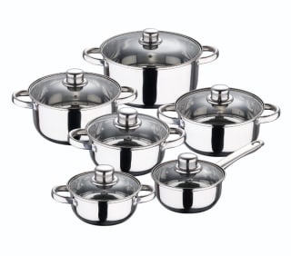 San Ignacio Bateria de Cocina 12 Piezas Acero Inoxidable en Color Cromado colección Cassel por 26,96€.