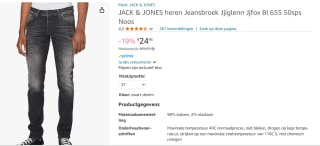 Jack & Jones Glenn Fox Slim Fit Jeans voor €24,95 bij Amazon
