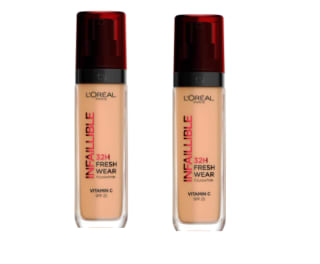 2 Unidades de L'Oréal Paris, Base de maquillaje Líquida Infaillible 32h Fresh Wear, Para todo tipo de piel, Larga duración, Tono: Soleil Doré (260), 30 ml por 14.14€