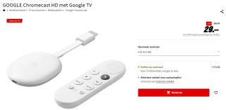 Google Chromecast met Google TV 8GB (HD) voor €29 bij de Mediamarkt
