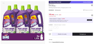 Pack 5 x 1.33L de Cillit Bang limpiador Suelos y Antigrasa por 19.99€ (Cuenta Nueva 10€)
