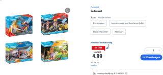 Diverse Playmobil Geschenksets voor €5 per stuk in de lidl webshop