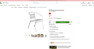 Silla de jardín de aluminio Stack gris por solo 14,99€