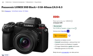 Panasonic Lumix S5 + 18-40mm / F4.5-6.3 Zoom Zwart voor €899 bij Bol