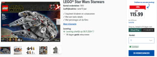 LEGO Star Wars Millennium Falcon (75257) voor €115,99 bij Lidl