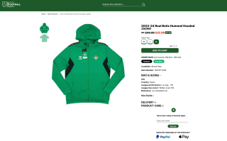Chaqueta con capucha Hummel del Real Betis 2023-24 por solo 24,29€
