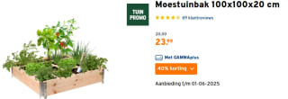 Moestuinbak 100x100x20 cm voor €23,99 bij Gamma