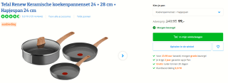 Tefal Renew Keramische koekenpannenset voor €99 bij Coolblue