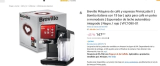 Máquina de café y espresso Breville PrimaLatte II por 147,20€