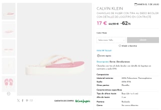 CALVIN KLEIN - Chanclas mujer bicolor por 17€