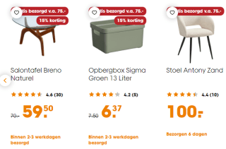 Gratis bezorging bij Kwantum bij besteding vanaf €75