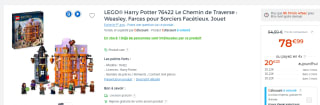 LEGO Harry Potter De Wegisweg: De Tovertweelings Topfopshop voor €78,99 bij CDiscount