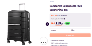 Samsonite Flux vergrootbare spinner 68 cm voor €115 bij Ibood