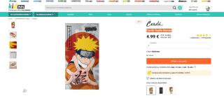 Toalla de Naruto 70x140 cm - Elaborada con 100% Poliéster de 240 gsm por 4,99€