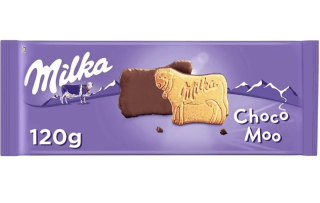 cMilka Choco Moo Galletas en Forma de Vaca Recubiertas con Chocolate con Leche 120g por 1€ €