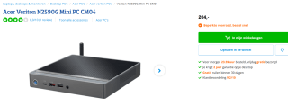 Acer Veriton N2590G Mini PC CM04 voor €204 bij Coolblue