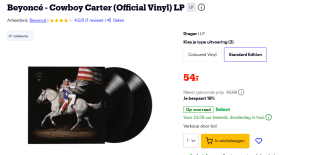 Beyoncé - Cowboy Carter (Official Vinyl) LP voor €54 bij Bol