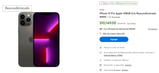 Descuento Walmart: iPhone 13 Pro 128GB Reacondicionado por $10,149