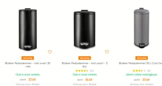 25% korting op alle Blokker pedaalemmers