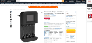 Amazon Basics Chargeur de numérique et Intelligent à 11,09€