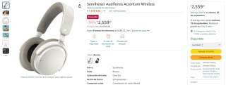 Audífonos Sennheiser Accentum Wireless por $2,559 en Amazon