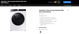 Samsung Quickdrive was-droogcombinatie - 9/6 kg voor €949 bij Samsung