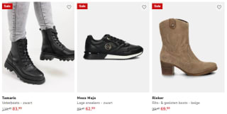 2e paar sale schoenen voor €10 in de winkel, of 30% korting op 1 paar online bij Nelson