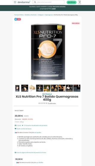 -15% de Descuento XSL Nutrition Pro 7.