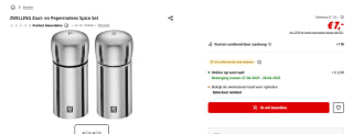 Zwilling Spices Zoutmolen en pepermolen 2-delig voor €7 bij de Mediamarkt