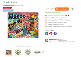 Cluedo Junior voor €10 bij Lobbes