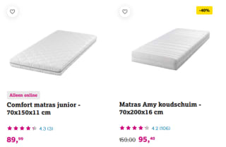 40% korting op alle matrassen bij Leen Bakker