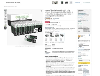 Pack 60 Pilas alcalinas AAA avmzvo a solo 8,77€