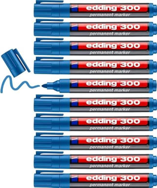 Pack 10 rotuladores edding 300 marcador permanente - azul claro por 5,96€