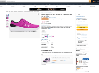 Zapatillas Under Armour UA GPS Surge 4 AC Niñas por solo 17,95€