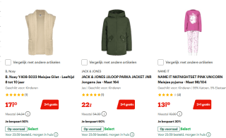 2+1 gratis op baby- en kinderkleding van o.a. Like Flo, Koko Noke in de sale tot 70% bij Bol