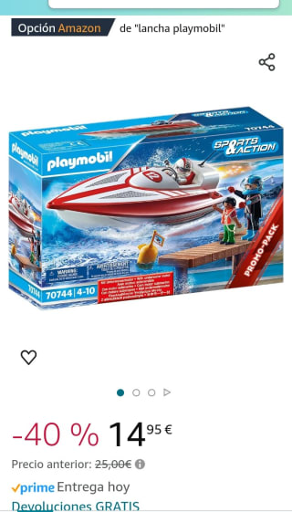 PLAYMOBIL Lancha con Motor Submarino por 14,95€.