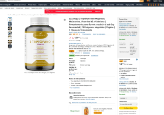 Comprimidos de Triptófano con Magnesio (Melatonina) Lazarraga 2 unidades por solo 17,91€
