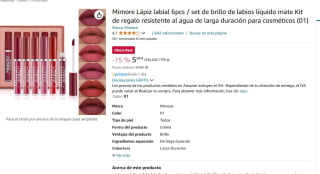 Set de 6 piezas brillo de labios líquido mate  mimore por 5,94€