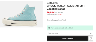 Botines de Mujer Converse CHUCK TAYLOR ALL STAR LIFT por 28.95€
