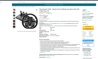 Thrustmaster T248 Force Feedback para videojuegos por 229,98€