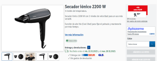 Secador iónico 2200 W por solo 9,99€
