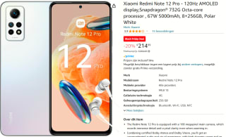 Xiaomi Redmi Note 12 Pro 4G 8GB/256GB Wit voor €214,99 bij Amazon