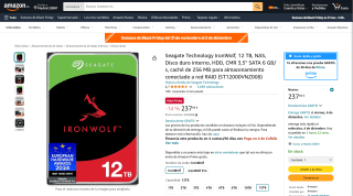 Seagate IronWolf 12 TB Disco duro interno por 237,94€