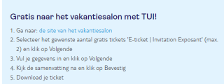Gratis toegangstickets voor het vakantiesalon