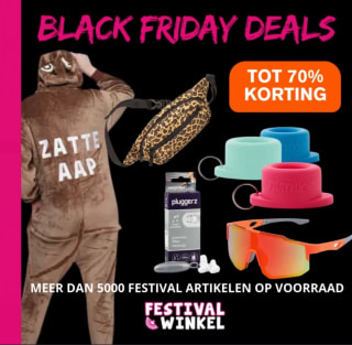 Black Friday sale op festival artikelen