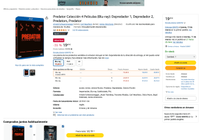 Predator Colección 4 Peliculas Blu-ray por solo 19,49€