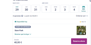 Siam Park entradas adultos por 42€